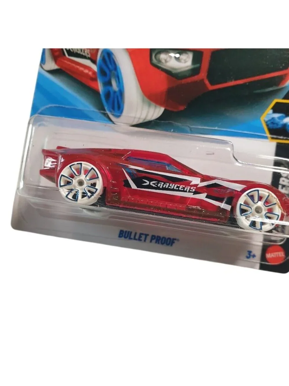 Hot Wheels Mattel X Racers Bullet Proof Collectible Car Toy Red Clear Body Gift